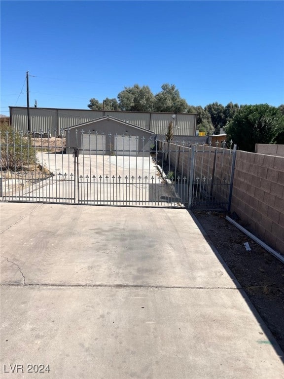 exterior space featuring a garage