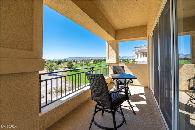 balcony with a mountain view