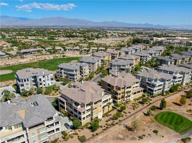 drone / aerial view with a mountain view