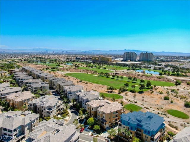 bird's eye view featuring a mountain view