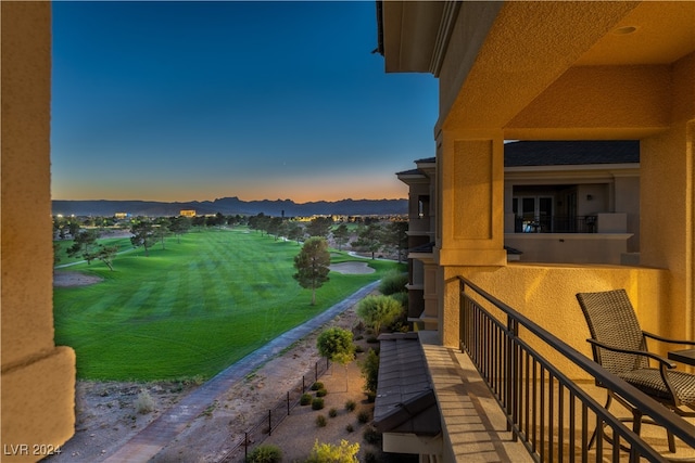 exterior space featuring a mountain view