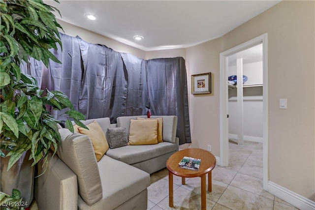 view of tiled living room