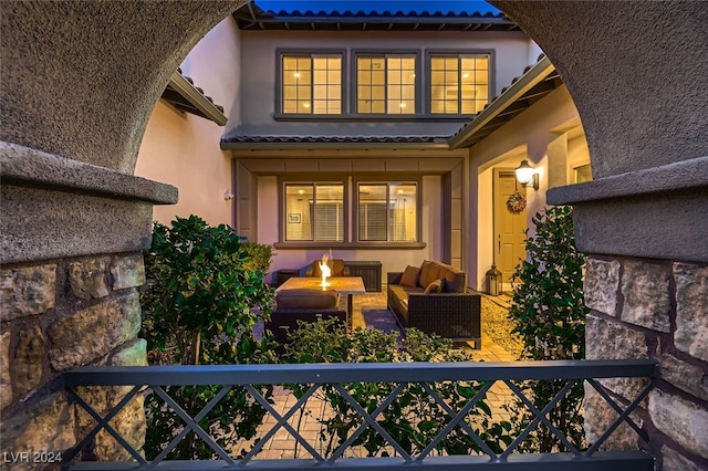 view of front of house with an outdoor living space