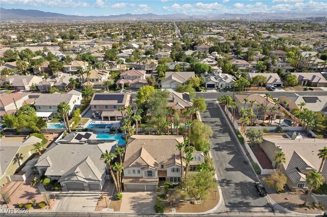 aerial view featuring a mountain view