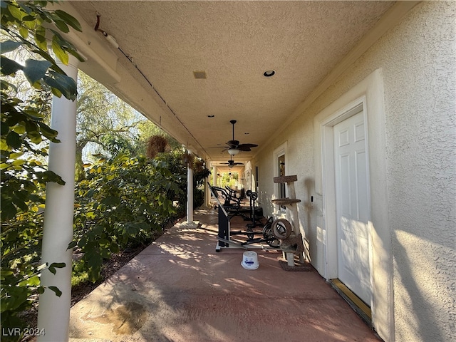 view of patio / terrace with ceiling fan