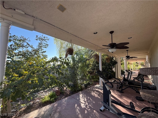 view of patio / terrace with ceiling fan