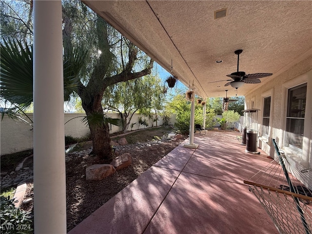 view of patio / terrace with ceiling fan