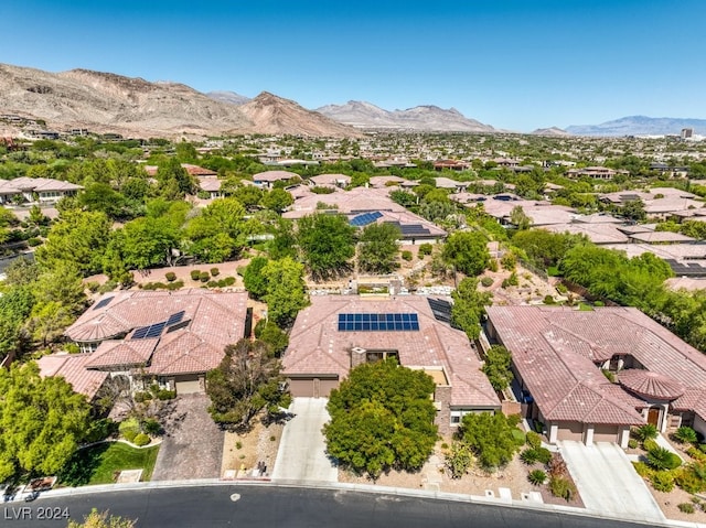 aerial view with a mountain view