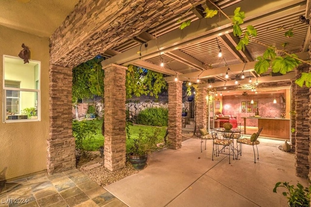 view of patio with a pergola