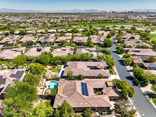 aerial view with a mountain view