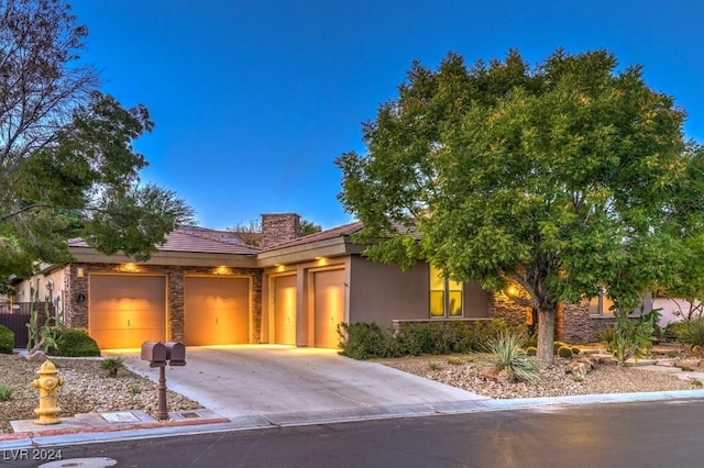 view of front of house featuring a garage