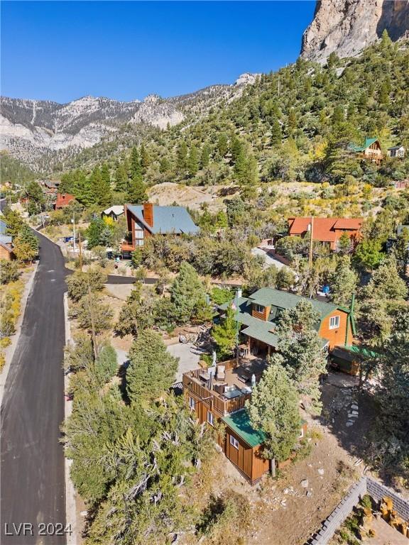 bird's eye view featuring a mountain view