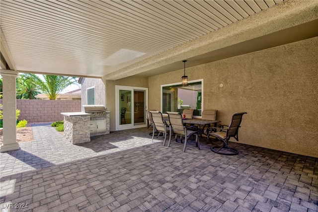 view of patio with area for grilling