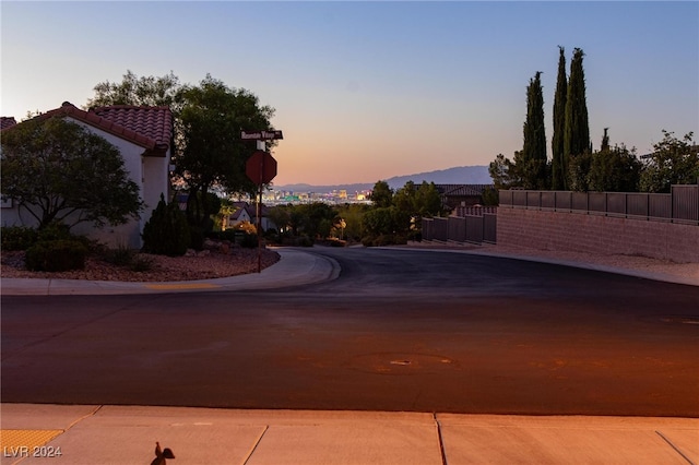 view of road with a mountain view