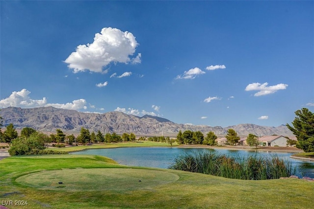 7457 Widewing Dr, North Las Vegas, NV 89084 - water view with a mountainous background and a golf club