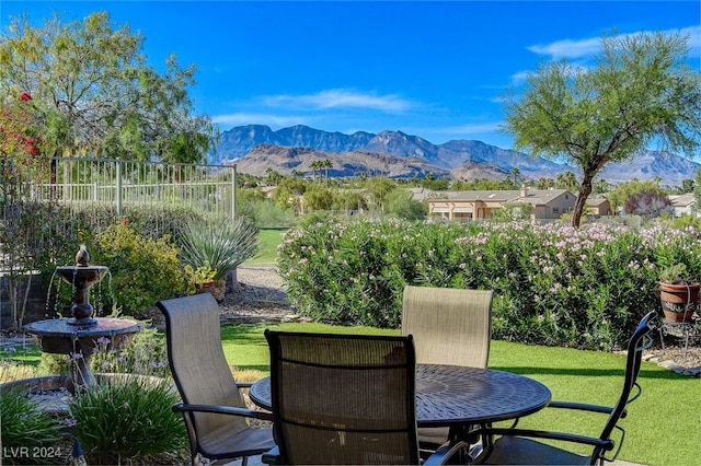 exterior space with a mountain view