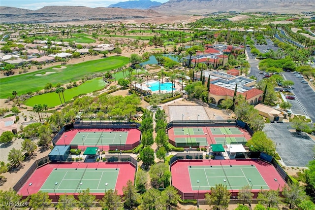 aerial view featuring a mountain view