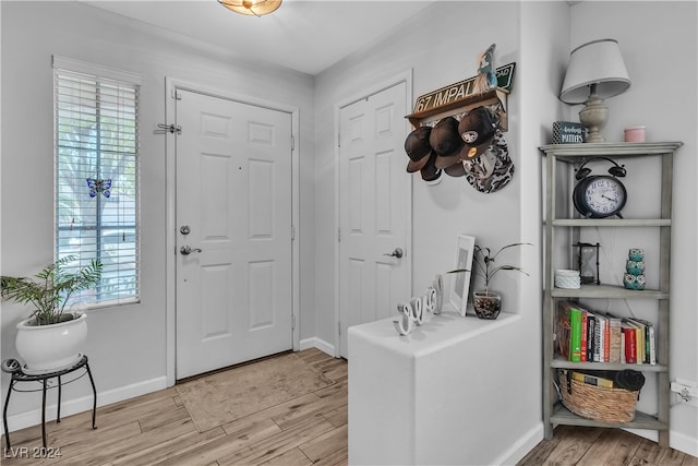 foyer entrance featuring light hardwood / wood-style flooring