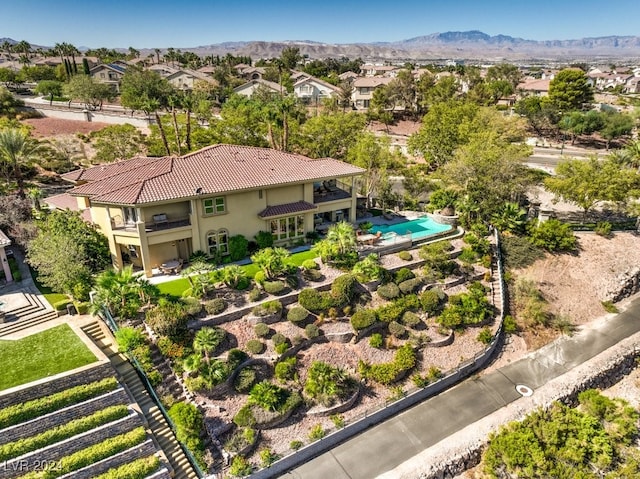 aerial view featuring a mountain view