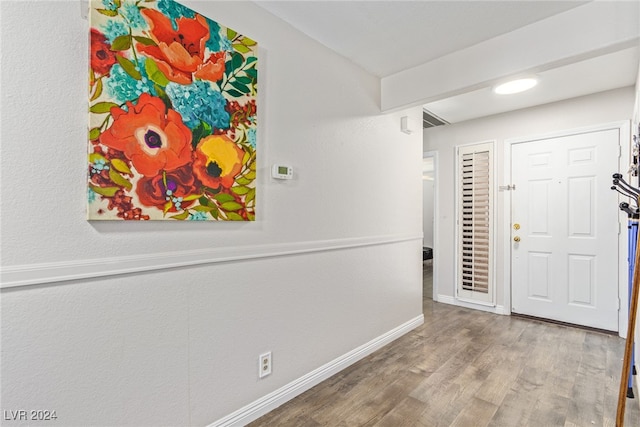 entrance foyer with wood-type flooring