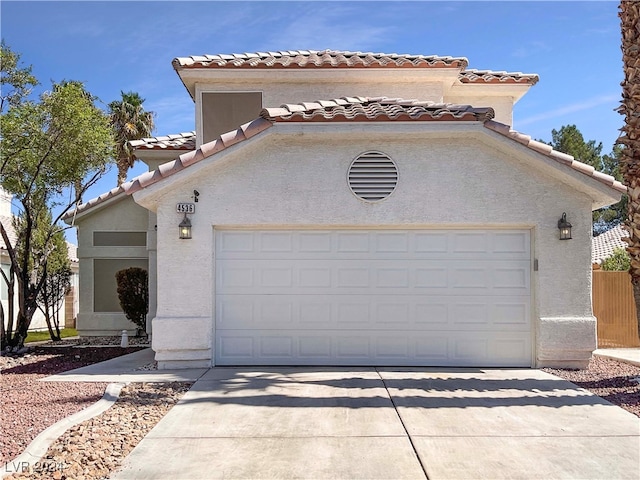 view of front facade with a garage