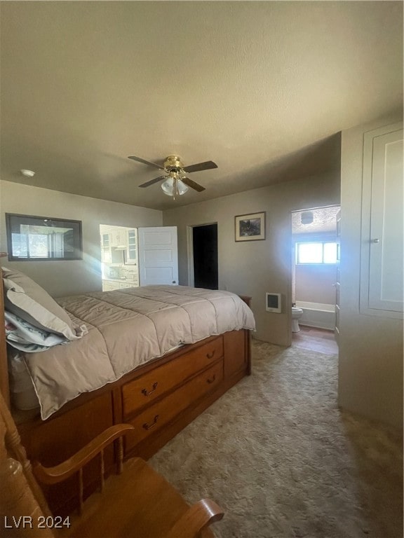 bedroom featuring carpet floors and ceiling fan