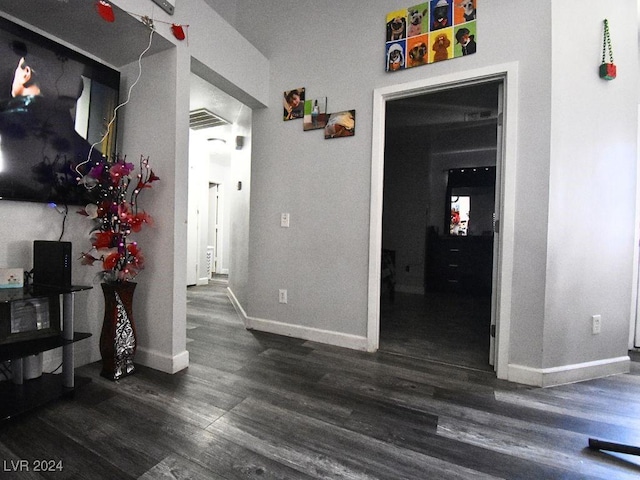 hall featuring dark hardwood / wood-style floors