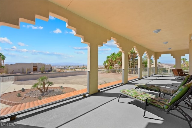 view of patio / terrace with a balcony