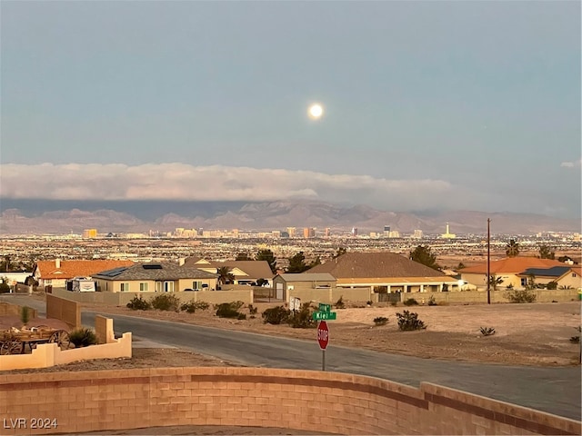 exterior space featuring a mountain view