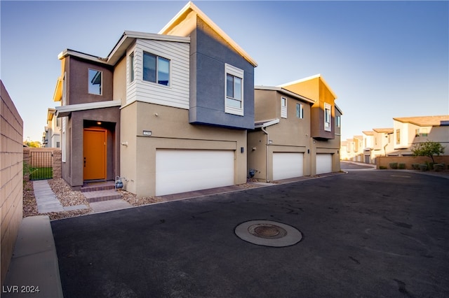 modern home featuring a garage