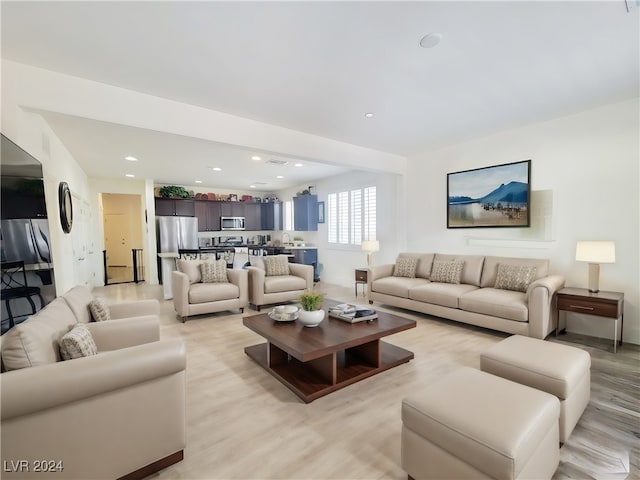 1152 Bear Head St, Henderson, NV 89011 - living area featuring recessed lighting and light wood-type flooring