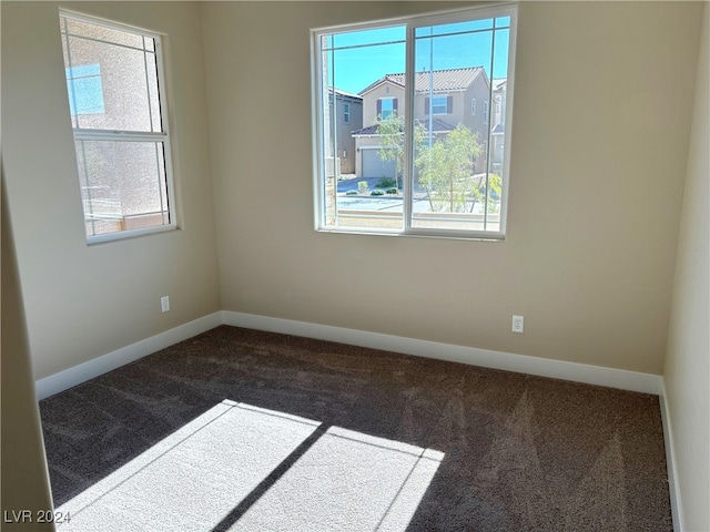 carpeted spare room featuring a healthy amount of sunlight