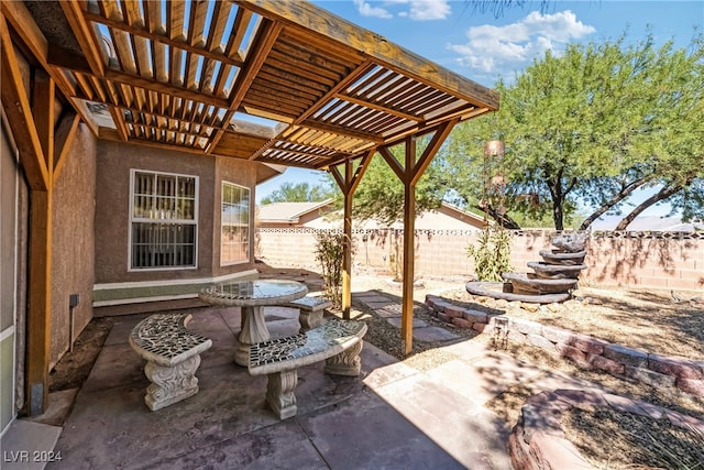 view of patio with a pergola