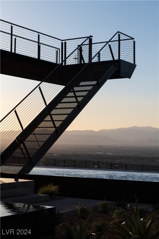 exterior space featuring a mountain view