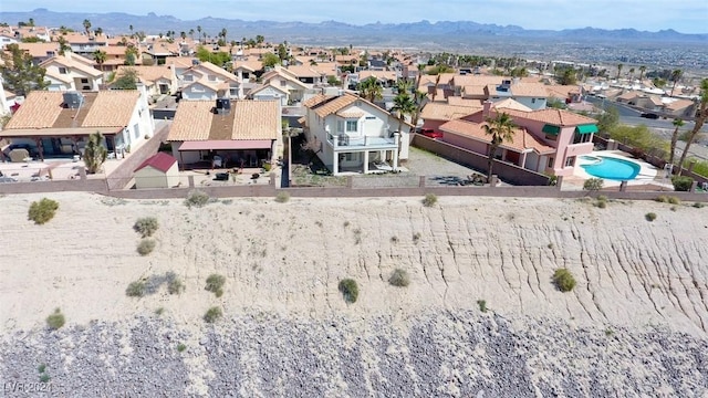 aerial view featuring a mountain view