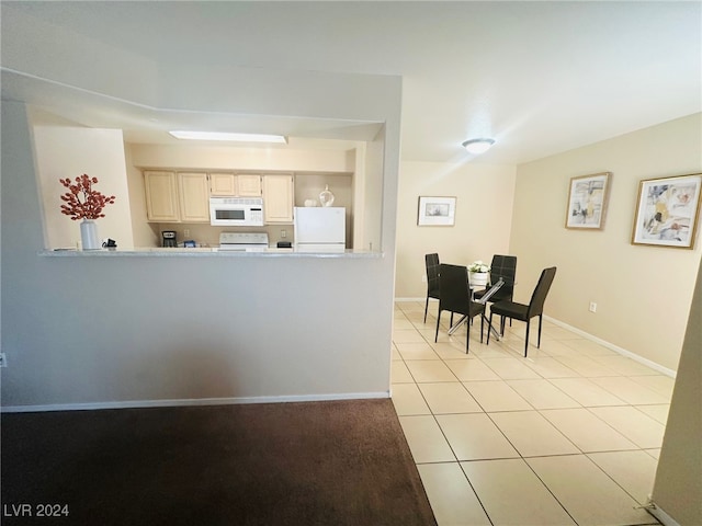 interior space with light tile patterned floors