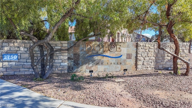 view of community sign