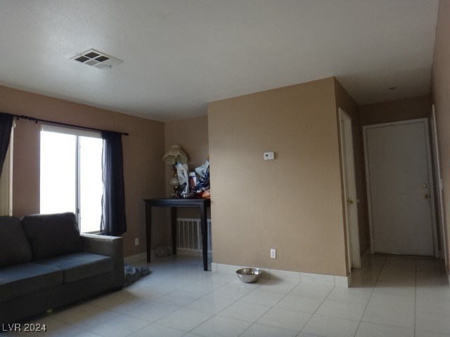 view of tiled living room