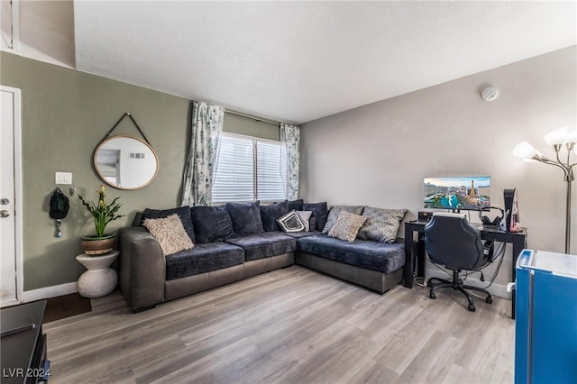 living room with wood-type flooring