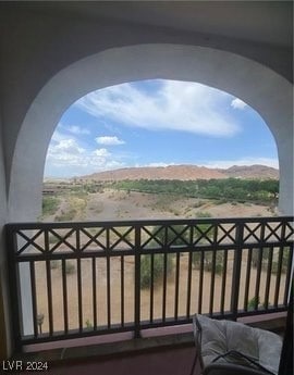 balcony with a mountain view