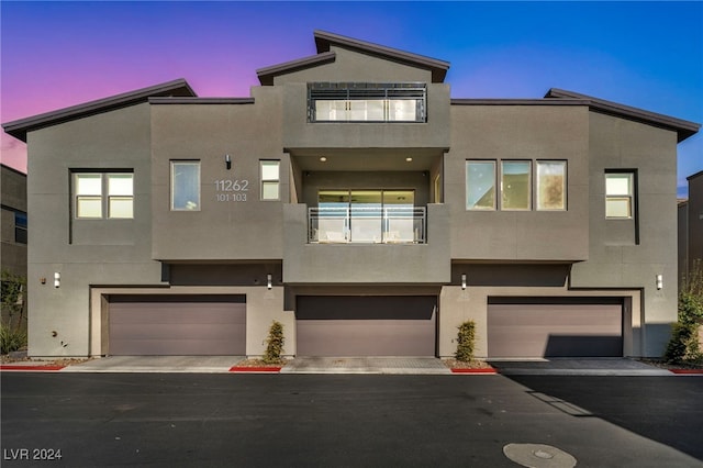 contemporary house featuring a garage