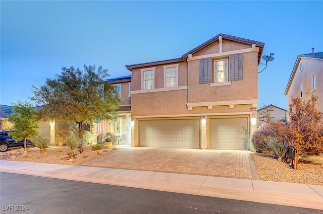 view of front facade with a garage