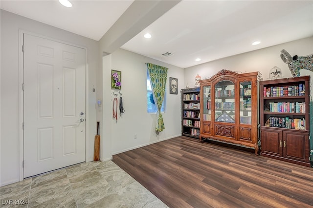 entrance foyer with dark wood-type flooring