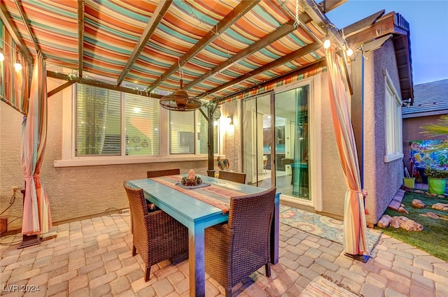 view of patio / terrace featuring a pergola