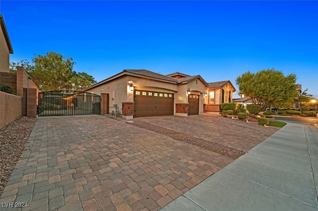 view of front of house featuring a garage