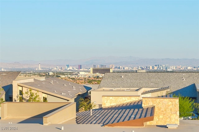 exterior space featuring a mountain view