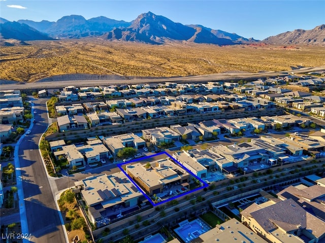 aerial view with a mountain view