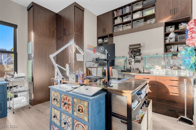 interior space with light hardwood / wood-style flooring