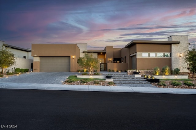 contemporary house featuring a garage