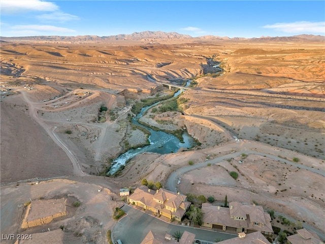 drone / aerial view with a mountain view